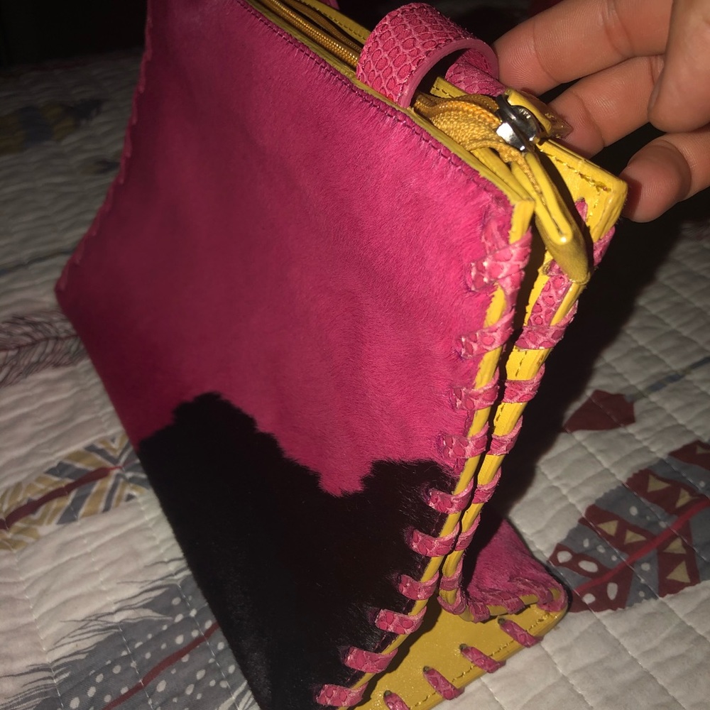 Cowhide satchel bag
